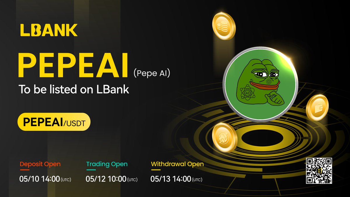 🌈 New #listing

⛵️ $PEPEAI (Pepe AI) will be listed on LBank！@PepeAIcoin

PEPE AI IS THE KING OF MEME COINS!!

 👉 Details: bit.ly/3HZKoZ4