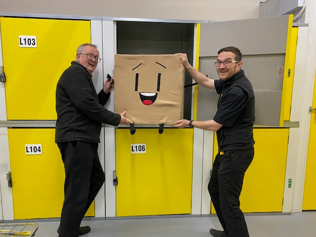 Stan has been 'lifting' spirits over at <a href="/bigyellowss/">Big Yellow</a> in Cheltenham. You don't need a hard hat when you're made of foam.
#selfstorage#makingUKstorageGreater #ssaukconf2023