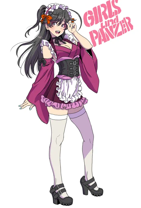 むかし描いたガルパンメイド。#メイドの日