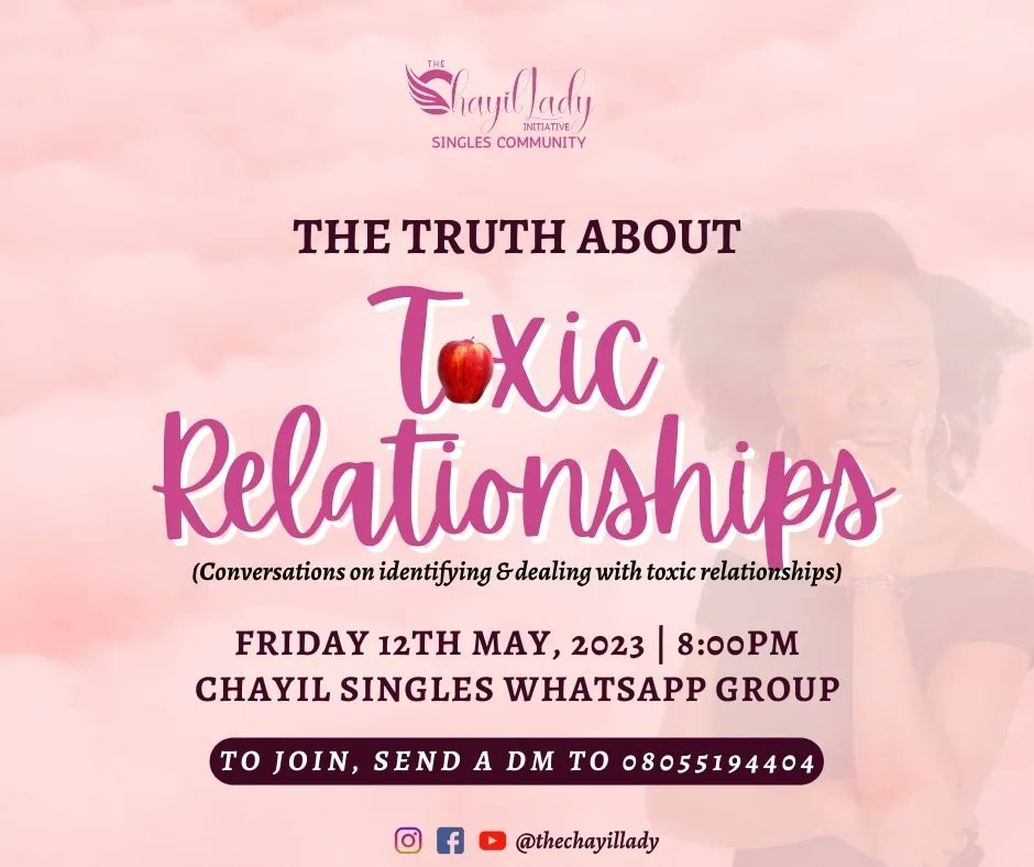 thechayillady's tweet photo. ✨🌟
Are you ready to unravel the hidden truths behind toxic relationships and empower yourself to create healthier and more fulfilling relationships?

Join us for an enlightening WhatsApp conversation this Friday at 8pm, where we'll delve into the depths of this important topic https://t.co/RyS9cSjsr2