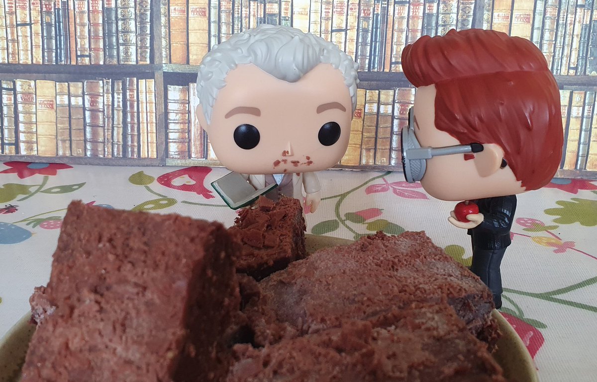 #HappyGoodOmensDay #GoodOmens #GoodOmensFunkos #FunWithFunkos
'Little smudge of chocolate there, Angel!' #ChocolateBrownies #BakingWithAziraphale Or rather #EatingWithAziraphale