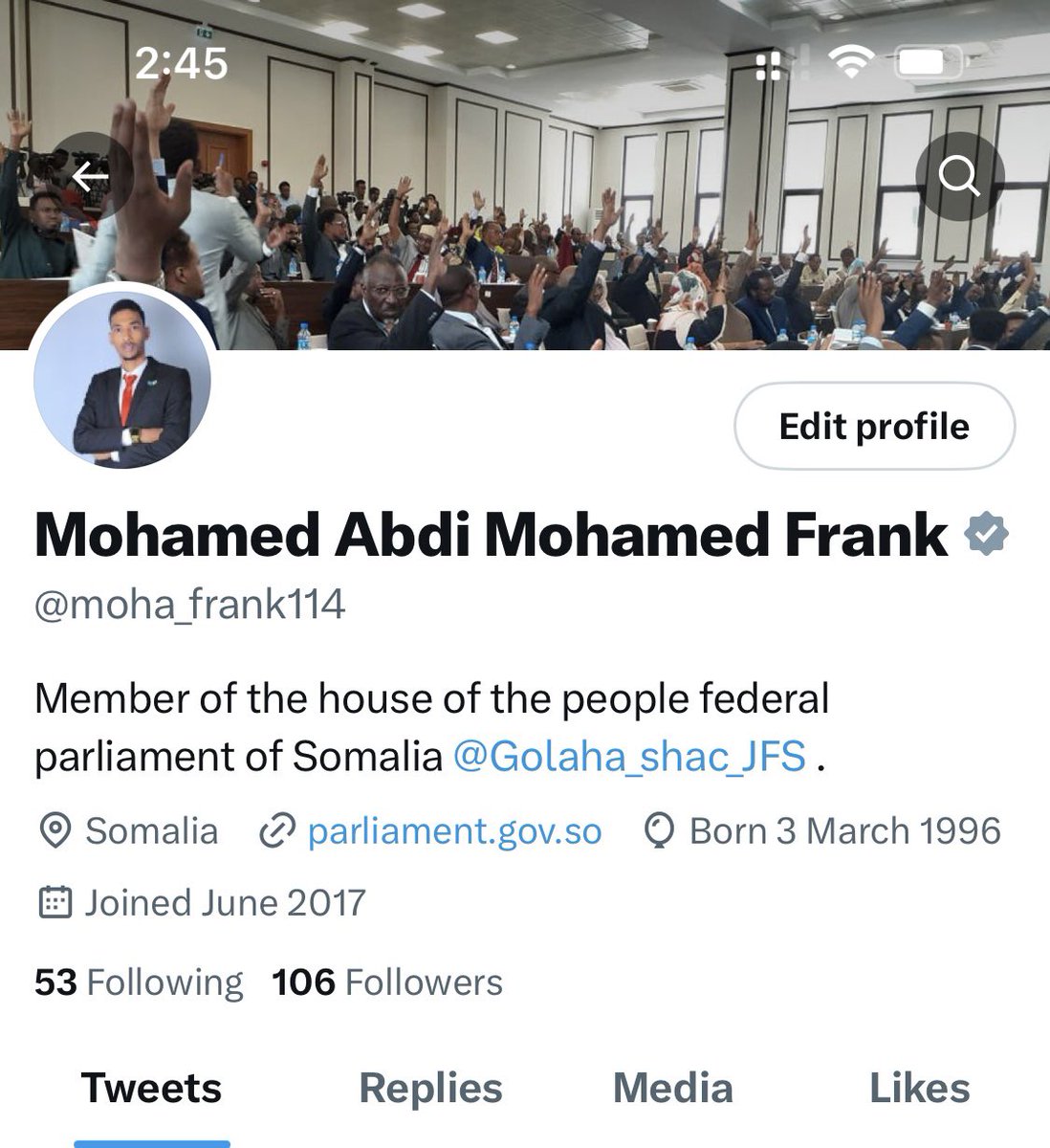 Finally my Twitter account has been verified! Thank you @HusseinidowAli for your excellent support.