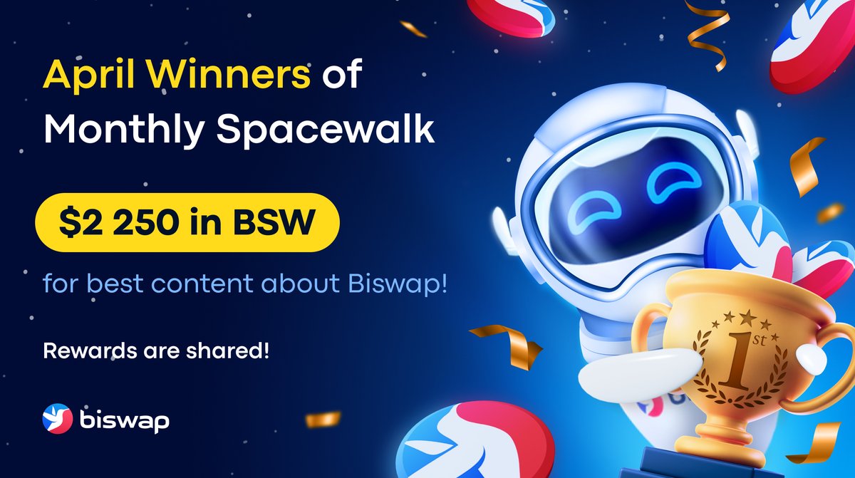 Biswap_Dex's tweet photo. 🛸The last of the Space Agents have been chosen!
Cheers to the April winners:
🏆https://t.co/ec1gggwav3
📍Pay attention that the Space Agents Program was over on May 1 & won’t be extended.
Thanks for sharing your talent with @Biswap_Dex!
#SpaceAgentsProgram #BiswapDEX https://t.co/YMjDSb38Ez