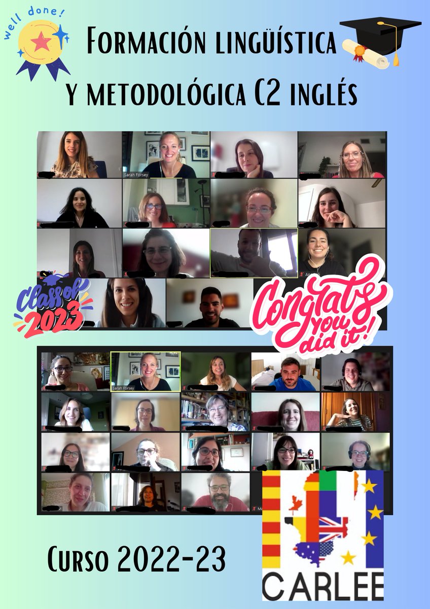 Mañana acaba el curso de formación lingüística y metodológica C2 inglés organizado por el <a href="/CARLEE_Aragon/">CARLEE</a> ¡Enhorabuena a todos los docentes que han participado este año!