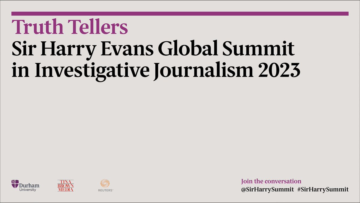The countdown is on ⏱️! Watch the inaugural Sir Harry Evans Global Summit in Investigative Journalism live here from 9.30am: bit.ly/3M2tDz2 
#sirharrysummit
<a href="/reuters/">Reuters</a> <a href="/durham_uni/">Durham University</a> <a href="/tinabrownlm/">Tina Brown</a> <a href="/tortoise/">Tortoise</a>