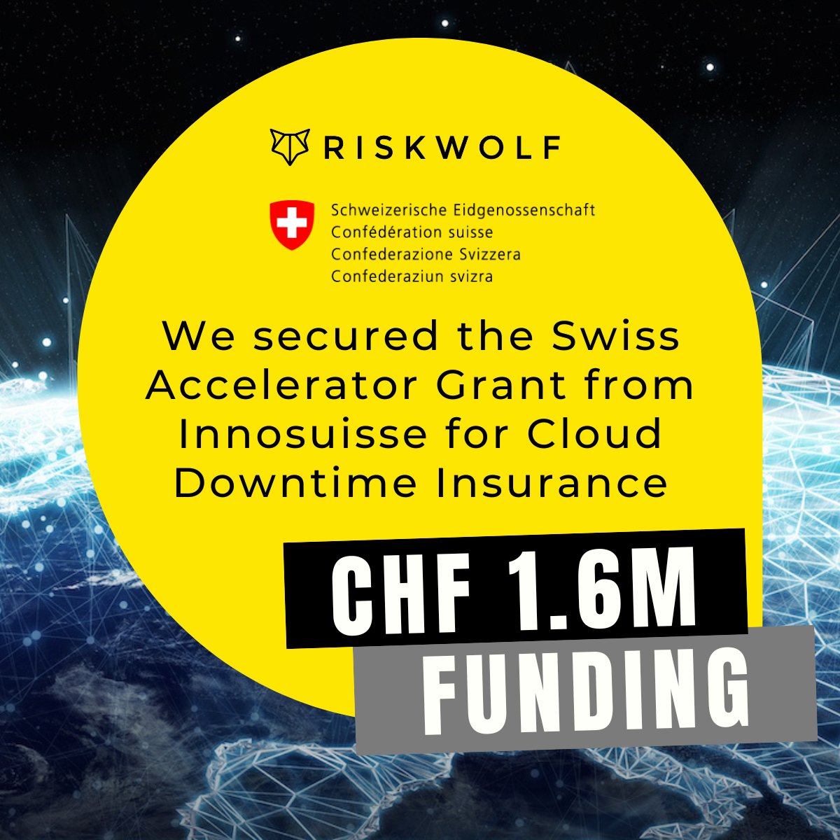 🚀 Out of 752 applicants, we're honored to be among the selected 53 companies receiving the Swiss Accelerator funding. Grateful for Innosuisse's support! 💪 

bit.ly/3LJhxte

#Riskwolf #InsuranceInnovation #SwissAcceleratorGrant