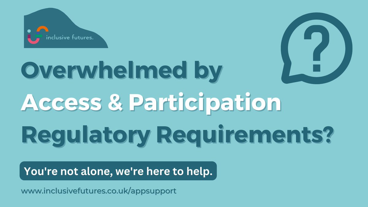 Inclus_Futures's tweet photo. Our newest Director, Elizabeth Garnham, has led #APP regulation at the #OfS since its creation. So whether you're looking to efficiently meet the requirements or review your institutional strategy, we can help!

📧 hello@inclusivefutures.co.uk

https://t.co/hNRDrNNXpm 

#UKHE https://t.co/nMuz3Qo2Yc
