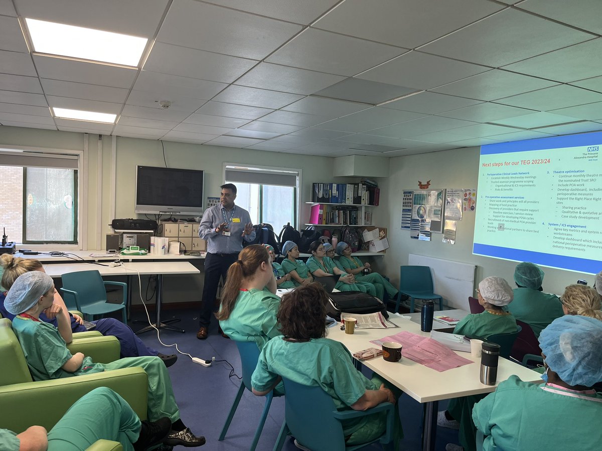 jadelar_a's tweet photo. Really excited to have launched our Theatre Efficiency Group #TEG at Princess Alexandra hospital @NHSHarlow #PAHT2030 with amazing engagement from our brilliant theatres staff.  @RobertJMAyers https://t.co/RxMW9OUniT