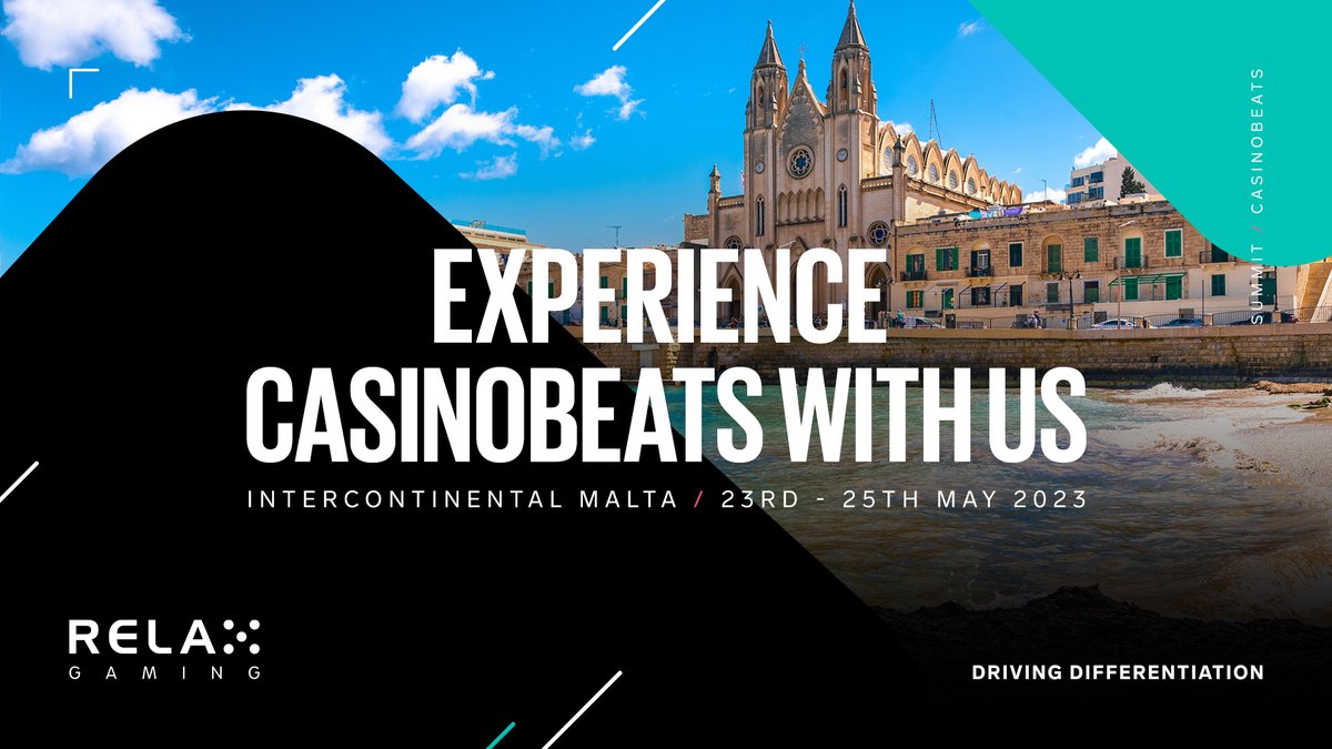 Get ready to experience the @casinobeatsnews Summit with us. Join Relax Gaming at the InterContinental Hotel in Malta, 23-25th of May.

&#128231; Email us on sales-gaming.com to book a meeting
&#128205; Or find us at stand XXX

