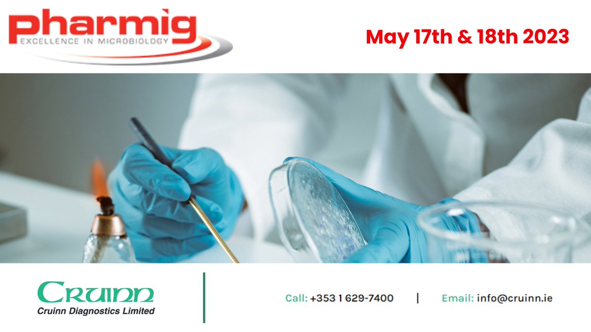 If you're attending Pharmig Annual Irish Conference, be sure to pop by our stands to see the following products:

▪️Bruker MALDI-TOF
▪️Microbiologics Growth Promotion QC
▪️Excelsior Biological Indicators for Sterility Assurance &amp; bioTRADING Prepared Media ▪️Pharma ind. specific