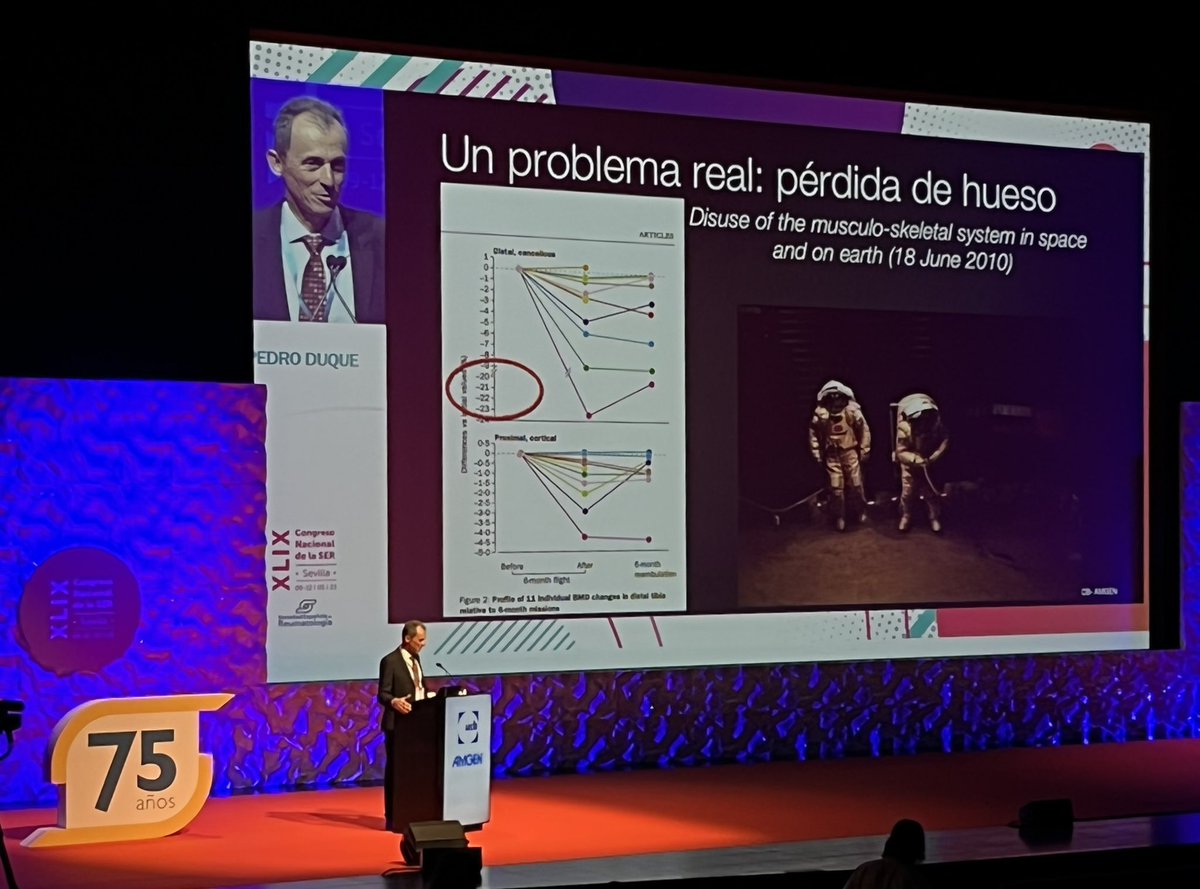 pcdayer's tweet photo. Que suerte poder escuchar a @astro_duque hablando sobre la investigación a nivel óseo en el espacio exterior #SER2023 @SEReumatologia https://t.co/XUs20w0WAs