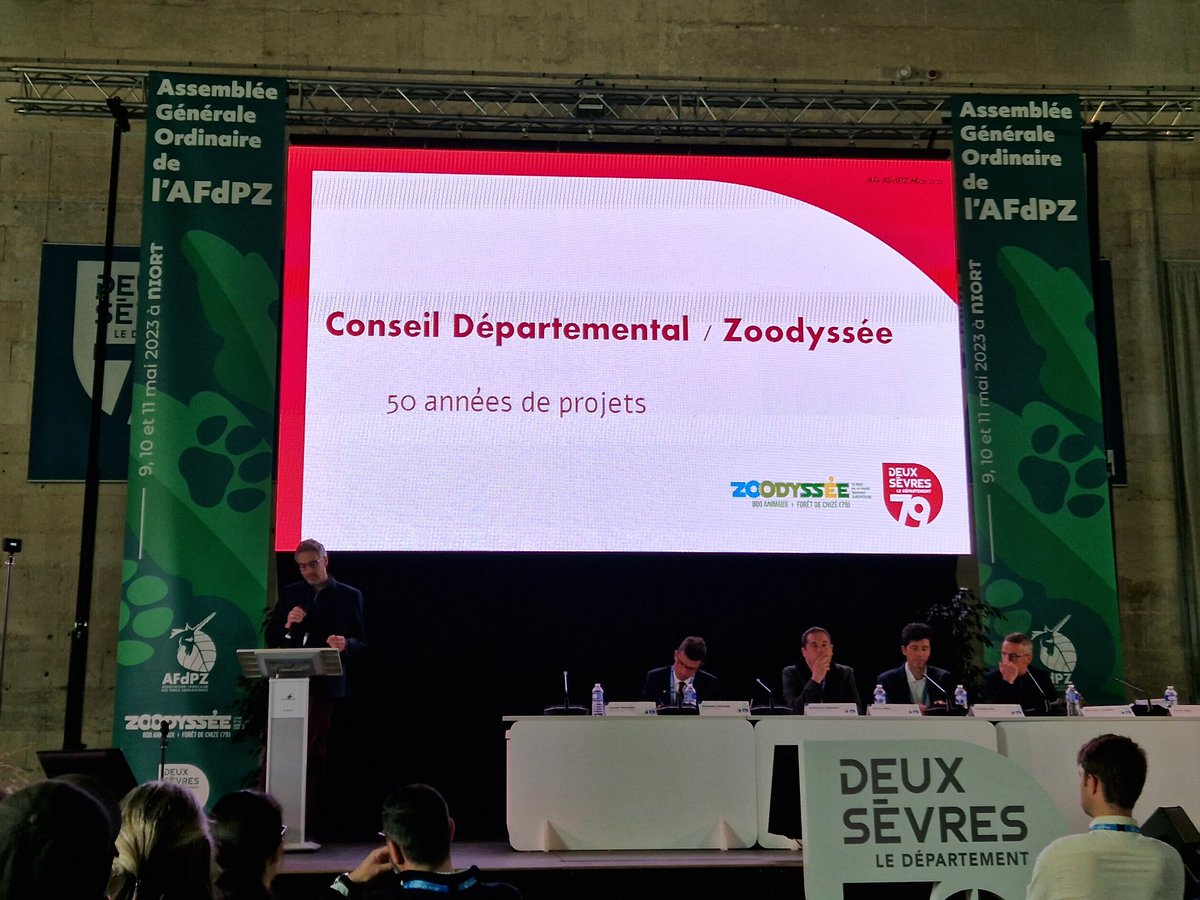 pybureau's tweet photo. Merci @coraliedenoues pour l'accueil au Conseil départemental des @DeuxSevres de l'AG de l'#AFDPZ à #Niort. 101 #zoos et #aquariums qui ont accueilli en 2022 plus de 24 millions de visiteurs, dans un objectif de reconnexion à la nature, d'éducation des publics et de conservation. https://t.co/441WVpHpja