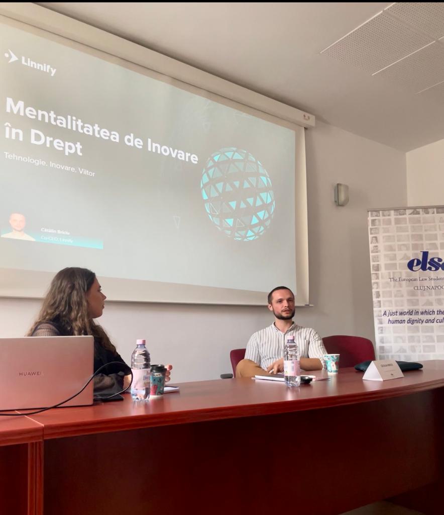CBriciu's tweet photo. Unlocking the power of innovation in the legal field! 🚀 Spoke at an event organized by @ELSA #Romania, discussing the potential of startups to enhance the Romanian legal system. 

Shared practical exercises and #Linnify's validation process to generate start-up ideas. https://t.co/YlygpxajZW
