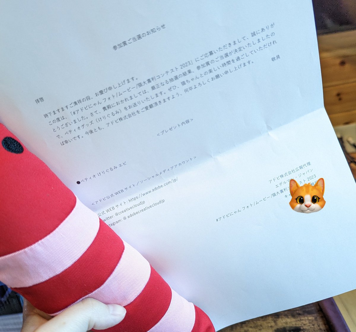 hitomi_t_e's tweet photo. Adobeにゃんコンテストで参加賞いただいた😽
さっそくガジガジ🐈‍⬛ https://t.co/CKuOIDsIMR