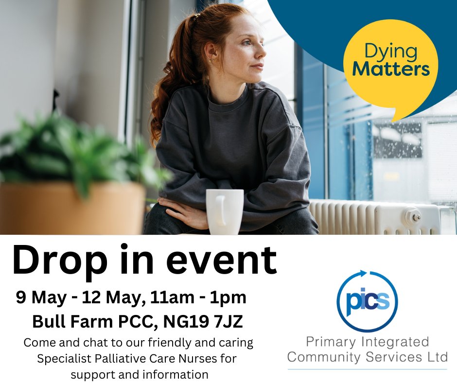 pics_primary's tweet photo. Come &amp; chat for friendly advice &amp; local information on dying matters 

PICS is part of the End of Life Together Partnership in @midnottspbp

#DyingMattersAwarenessWeek 

@DyingMatters @hospiceuk @goodgrieftrust

More from @Notts_ICS: https://t.co/mt8j40mPmH https://t.co/294k8EZAND