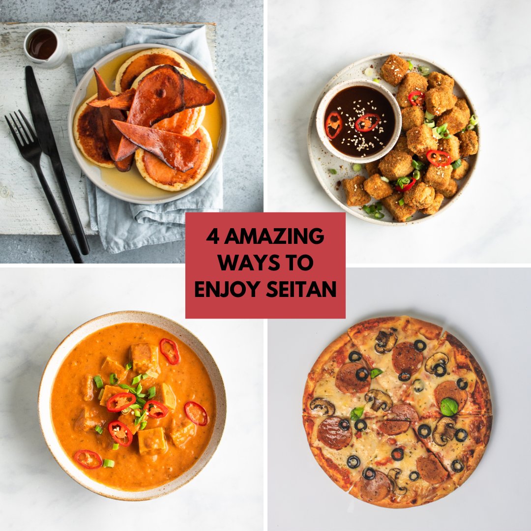 It's safe to say we know our stuff when it comes to seitan 😎

Here are our fave ways to cook with seitan for ultimate meal satisfaction:

- Facon Bacon on pancakes 🥞
- Salt &amp; Pepper Breaded Seitan Bites 😍
- Add into curries 🍛 
- Topped on a pizza 🍕