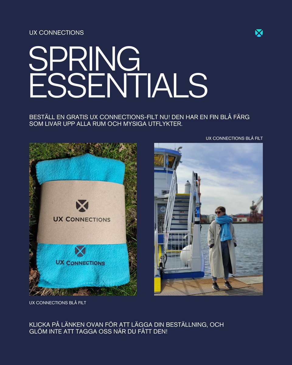 UXConnectionsSE's tweet image. Inget slår en mysig filt på en solig vårdag. 🌞

Därför ger vi bort våra fina favoritfiltar. 🌷

Klicka på länken för att beställa din filt, helt gratis!

🔗 uxc.io/44llyN0

#uxconnections #uxdesign #springgiveaway #göteborg #uxexperter #uxkonsulter #filtar #uxbyrå