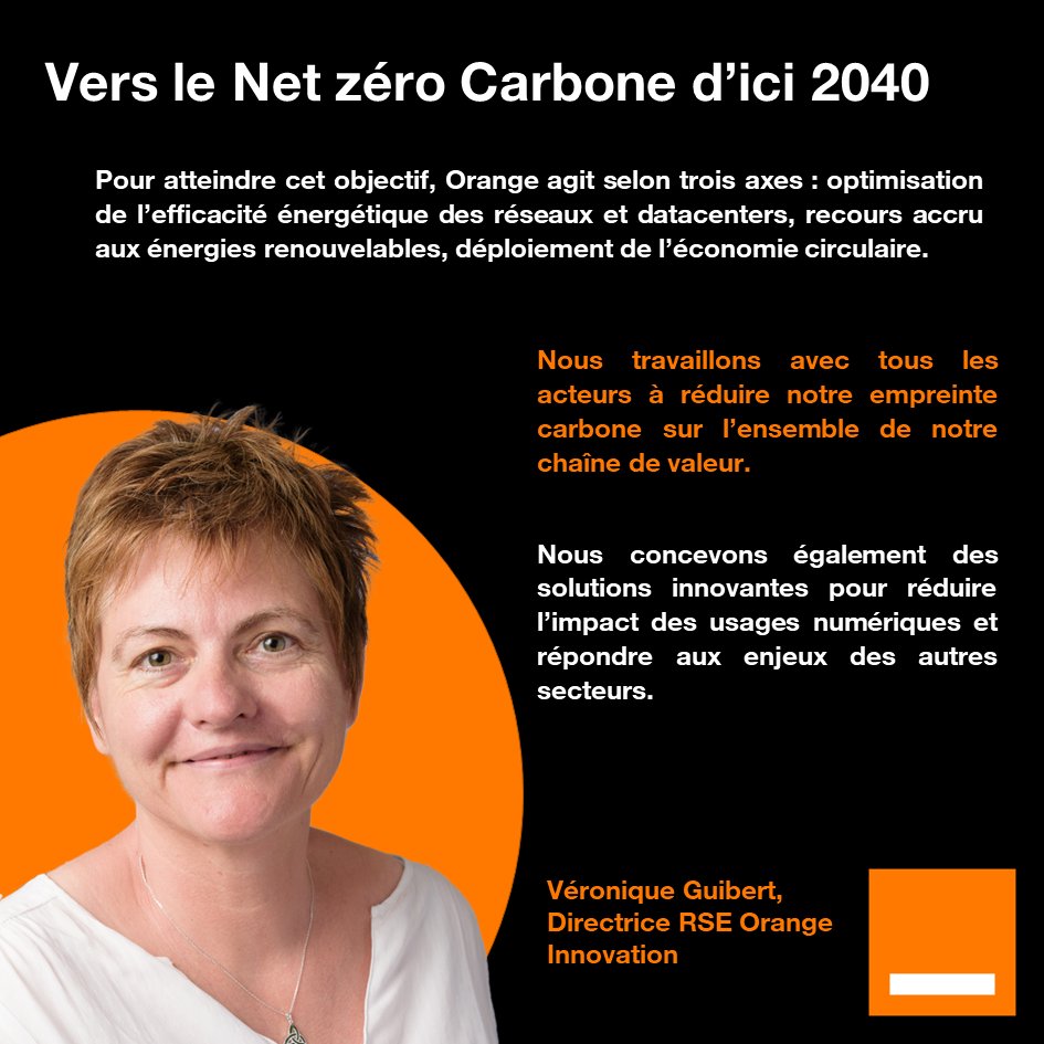 Orange_Future's tweet photo. [#savethedate]

Dans le cadre du salon MIX.E, Véronique Guibert, Directrice RSE Orange Innovation, participera à la table ronde ce mercredi 10 mai lors de la conférence sur l'urgence énergétique VS la stratégie "Net zéro".
@MIXE_event #MIXEEVENT @GuibertVeroniq2 https://t.co/7IpzrWp2dP