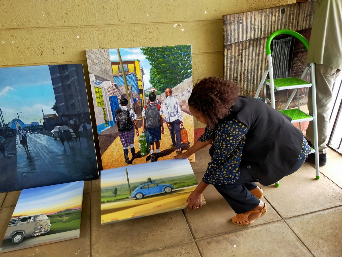 AffordableArtKE's tweet photo. It's a proper workout putting an art show together! Here's @LydiaGalavu in action.

Opening night tickets on sale at https://t.co/65XoHLo8NO

Full schedule https://t.co/TbbQSyDpfl https://t.co/plxACk0voQ