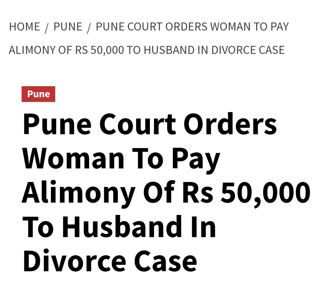 09-05-2023

Excellent decision, Pune Court <a href="/MLJ_GoI/">Ministry of Law and Justice</a> <a href="/KirenRijiju/">Kiren Rijiju</a> <a href="/narendramodi/">Narendra Modi</a> 

Thousands of women who have properties worth 3 to 5 CRORES, claim to be destitute and below poverty line. Punish such women asap.

<a href="/NCMIndiaa/">NCMIndia Council For Men Affairs</a> <a href="/RajNgc/">Raaj Patel(MRA)</a> <a href="/cskkanu/">Chetan</a> <a href="/mieknathshinde/">Eknath Shinde - एकनाथ शिंदे</a> <a href="/monicagarkhel/">Monica Garkhel</a> <a href="/realsiff/">SIFF - Save Indian Family Foundation</a>