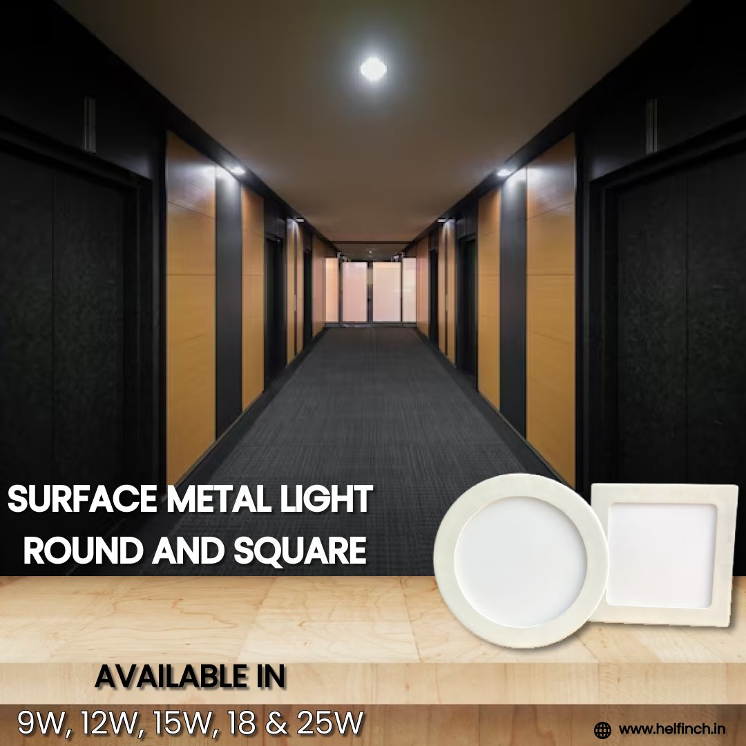 Shine bright like a surface metal light! 💡✨ With a variety of watts and colors, these lights are the perfect addition to any space.

#helfinch #helfinchindia #LED #lighting  #technology #d2c #d2cindia #d2cstartup #startupindia #startups #india #german #germantechnology #germany