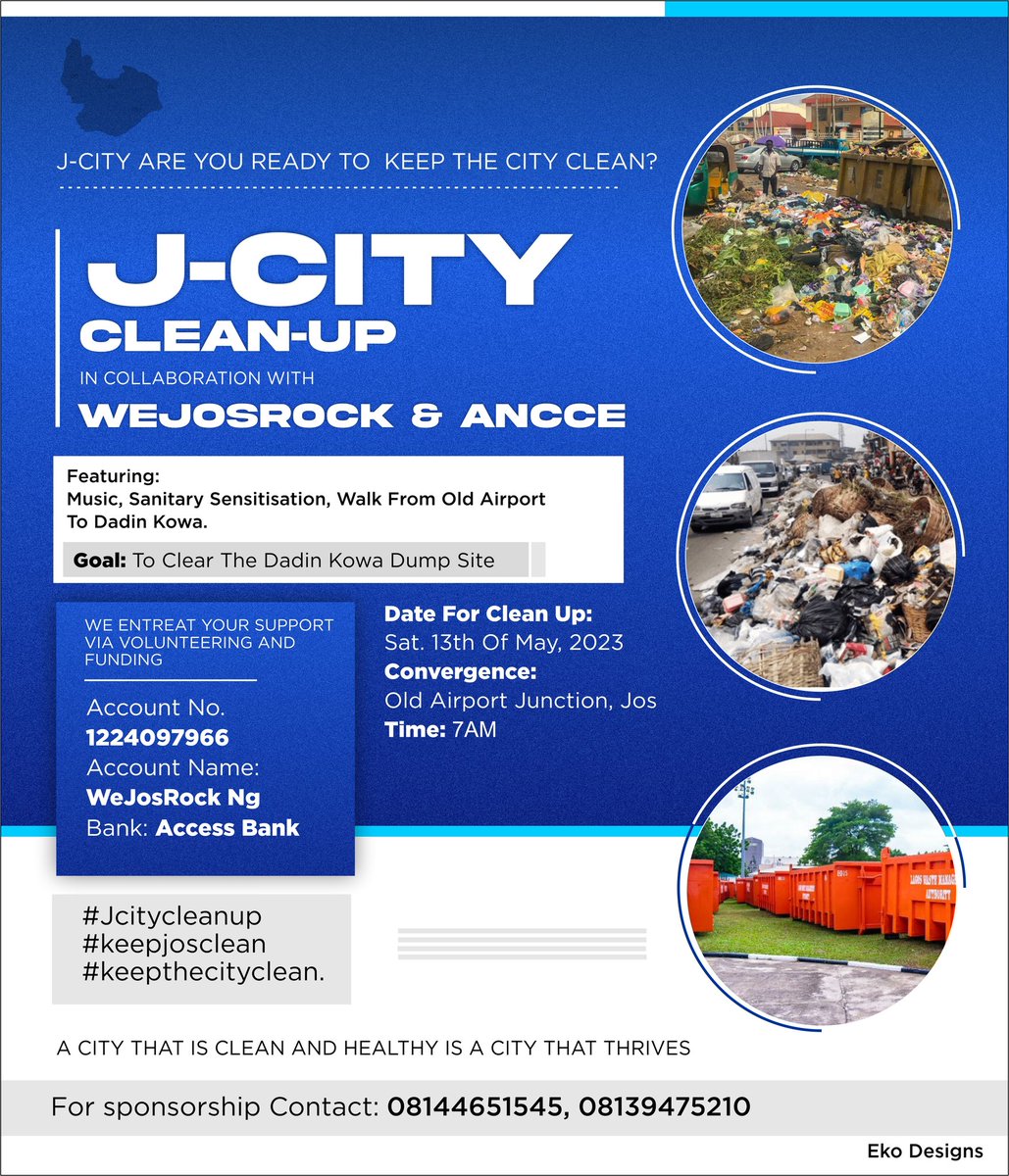 nenkangmun's tweet photo. We need your help and we will be glad if you turn up or support us in anyway!!! 
#jcitycleanup
#keepjosclean
#keepthecityclean https://t.co/ahwTUC7iOb
