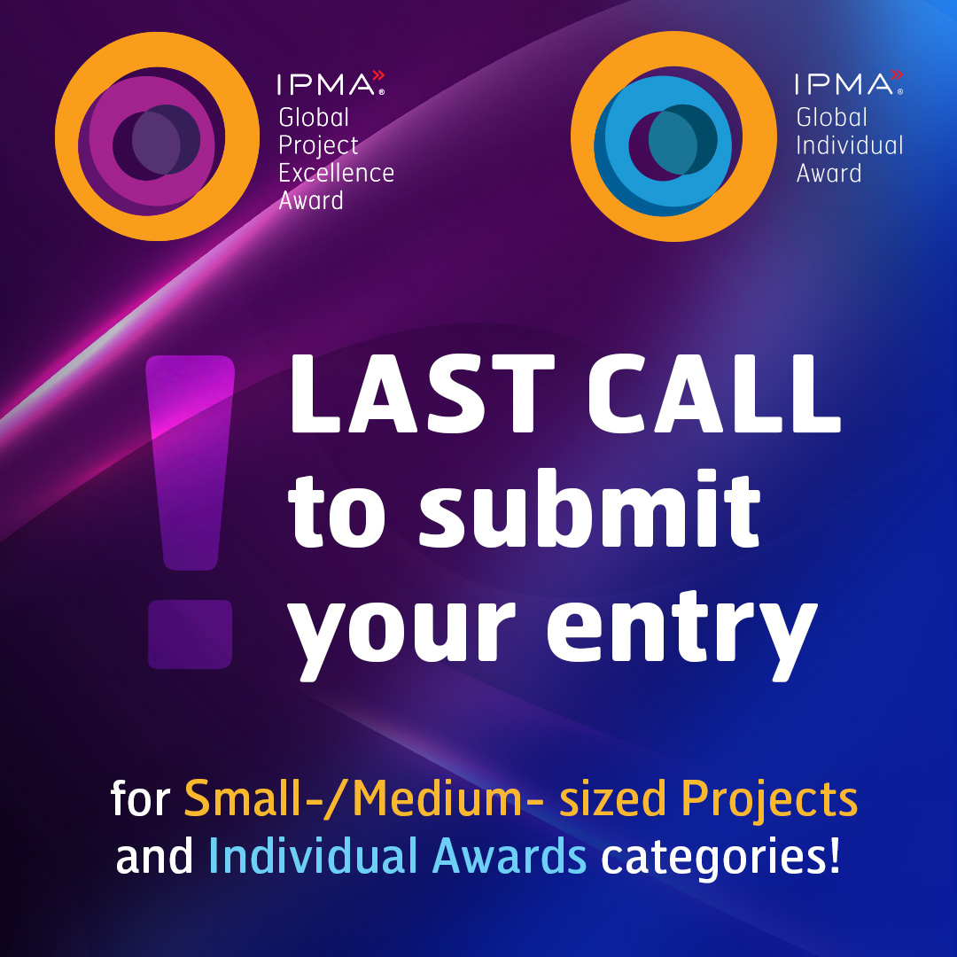 📣 LAST CALL to submit your application and compete in the IPMA Global Award - boost your career, enhance your reputation, provide valuable recognition for your achievements! Read more: lnkd.in/e_egBZxc lnkd.in/eNAUsn2V
