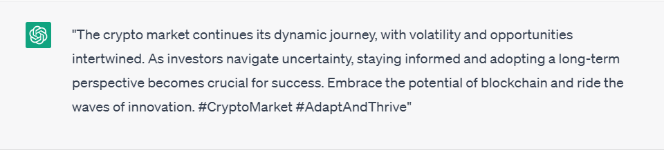 MemeSphereClub's tweet photo. The crypto market continues its dynamic journey, with volatility and opportunities intertwined. As investors navigate uncertainty, staying informed and adopting a long-term perspective becomes crucial for success. #CryptoMarket #AdaptAndThrive #Binance #Bitcoin https://t.co/HwBqUQCvJU