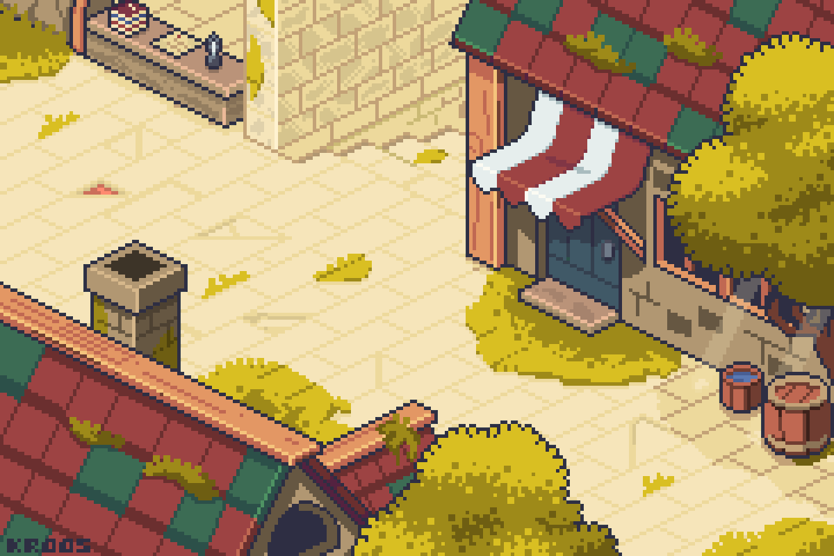 Isometric landscape 
Inspired by soapH on Twitter
#isometricart #pixelart