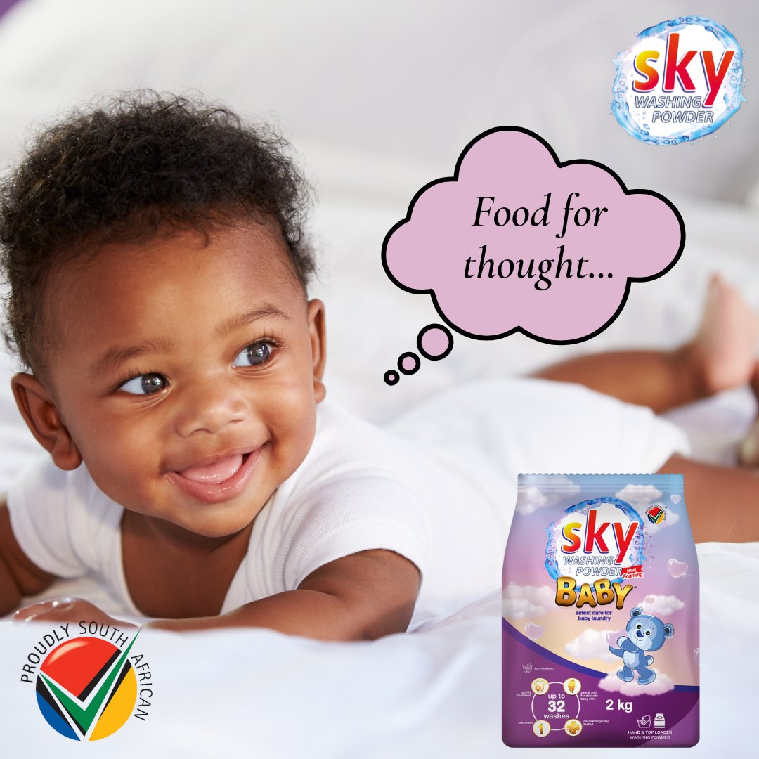 WashingSky's tweet photo. Baby's skin is paper-thin - In fact, you can see most of their blood vessels underneath. Our Sky Baby washing powder range is safe and soft on delicate baby skin, is dermatologically tested and offers all these benefits in one wash.
#SkyWashingPowder #SkyBaby #FoodForThought https://t.co/vl8Un6p9xU