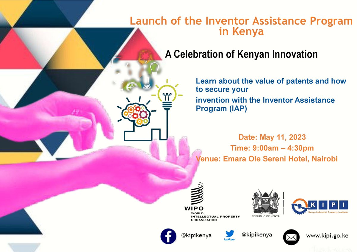 <a href="/ahmedissack7861/">Ahmed Issack Hassan,CBS</a> <a href="/mutoromoni/">Mary Mutoro</a> <a href="/JenniferOrwa/">Jennifer Orwa</a> @omwaisingombe <a href="/RichardMuteti/">Richard Muteti OGW</a> <a href="/nmmutinda/">Nicodemus Mutinda</a> <a href="/kenya_chamber/">Kenya Chamber</a> <a href="/IPCheckIn/">IP Check-In</a> <a href="/JuaKali_Skills/">Kenya National Federation of Jua Kali Associations</a> <a href="/YSTKenya/">Young Scientists Kenya🇰🇪</a> <a href="/lawsocietykenya/">Law Society of Kenya</a> <a href="/KAM_Kenya/">KAM</a> <a href="/IndustryKE/">IndustryKE</a> <a href="/Trade_Kenya/">Trade Kenya</a> <a href="/Investment_Ke/">State Department for Investment Promotion</a> <a href="/_ARIPO/">ARIPO</a> <a href="/WIPO/">World Intellectual Property Organization (WIPO)</a> #wipoIAP