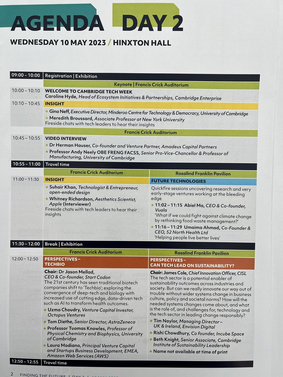 JoVertigan's tweet image. Day 2 @CamTechWeek and great to see so many Camb luminaries on the agenda, a fun day in prospect #camtechweek