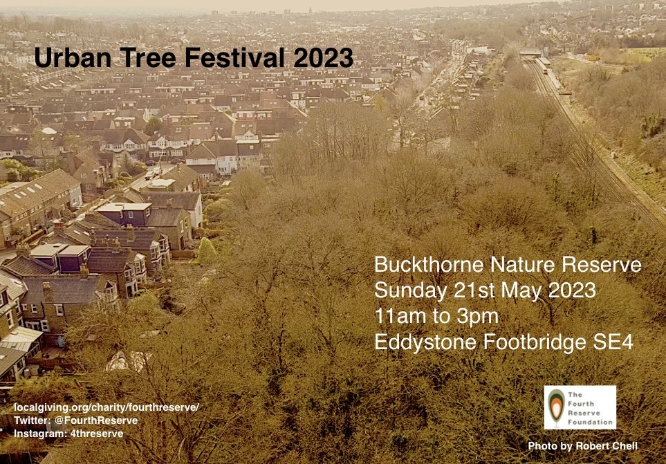 As part of #urbantreefestival pop along to our open day -Sun May 21st 11-3. There’ll be a talk at 11.30 about Buckthorne trees & birds. Eddystone Rd footbridge #SE4 🌳 ⁦@JaneCanDoSE4⁩ ⁦@NicDeLaMitch⁩ ⁦@qwag⁩ ⁦@Brenda_Dacres⁩ ⁦⁩ ⁦@CroftonParkLife⁩