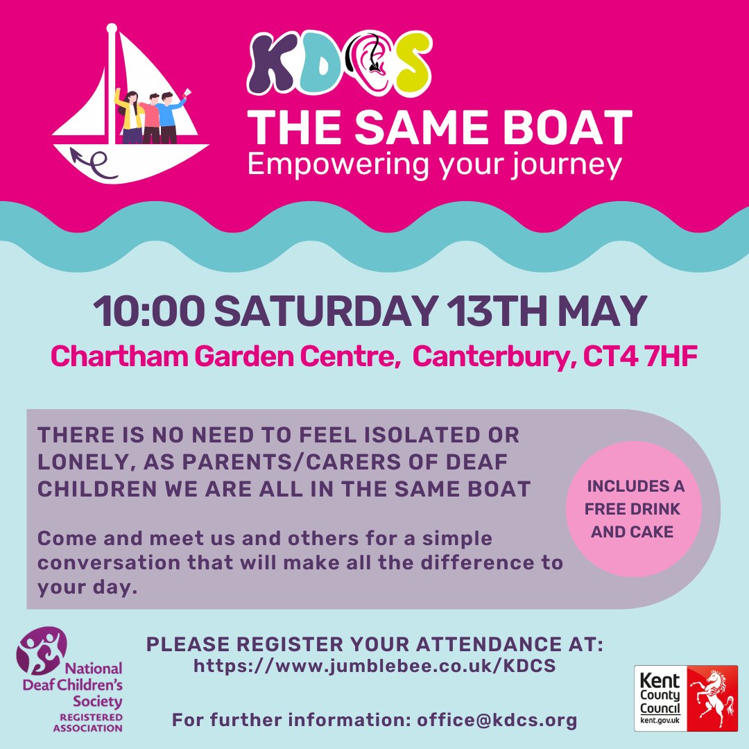 Calling all parents...

We are all in The Same Boat. So why not join us this Saturday for a chat? Booking at jumblebee.co.uk/kdcs #together #support