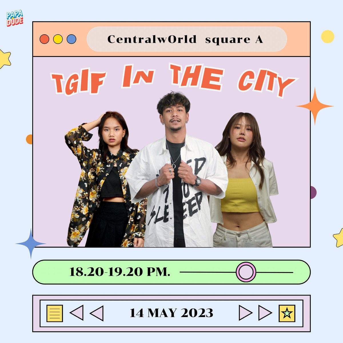 PAPADUDE_'s tweet photo. กลับมาอีกครั้ง จัดหนัก จัดเต็ม 🔥⚡️

ครั้งสุดท้าย .... งาน TGIF IN THE CITY Ep.4 
📍ลานหน้าห้าง CentralwOrld, Square A
⏰ 18.20-19.20 (12-14 May) ⏰

อย่าลืมมาหาพวกเรานะ 🫶🏻✨
#TGIFMARKET #TGIFINTHECITY   #PAPADUDE #fleamaket #bangkok #centralworld https://t.co/A5Mb0ERPIp