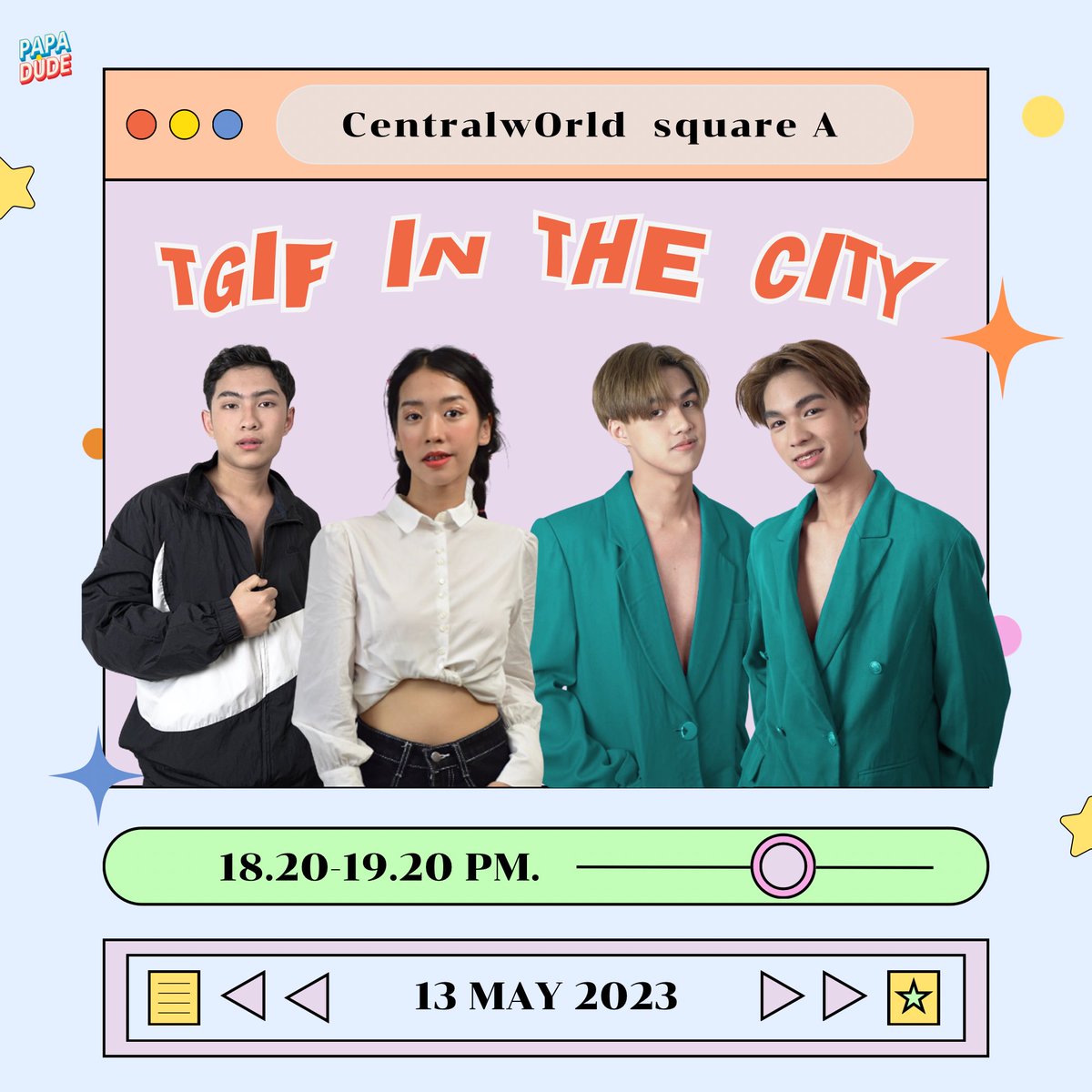 PAPADUDE_'s tweet photo. กลับมาอีกครั้ง จัดหนัก จัดเต็ม 🔥⚡️

ครั้งสุดท้าย .... งาน TGIF IN THE CITY Ep.4 
📍ลานหน้าห้าง CentralwOrld, Square A
⏰ 18.20-19.20 (12-14 May) ⏰

อย่าลืมมาหาพวกเรานะ 🫶🏻✨
#TGIFMARKET #TGIFINTHECITY   #PAPADUDE #fleamaket #bangkok #centralworld https://t.co/A5Mb0ERPIp