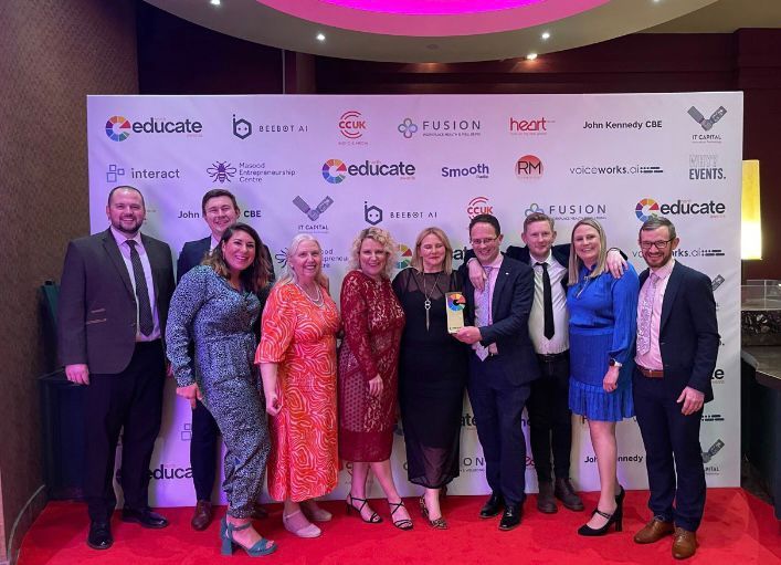 Our amazing team won two @educatenorth awards - Business/Industry Collaboration and The Business Collaboration Partnerships awards alongside @PrintCityMMU. 

#McrMetProud @mmubusiness @mmucfe @PrintCityMMU