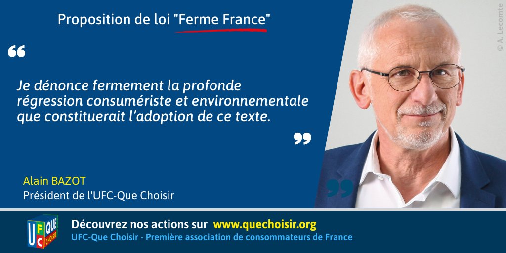 UFCquechoisir's tweet photo. Proposition de loi « Ferme France » :  Alain Bazot exhorte les Sénateurs à rejeter cette proposition de loi dévastatrice pour l'environnement et la santé des consommateurs ! https://t.co/qoIUgvH8js  @MFesneau @PatrickKanner @ElianeAssassi @f_patriat @ClaudeMalhuret @GuillaumGontard @HerveMarseille @BrunoRetailleau