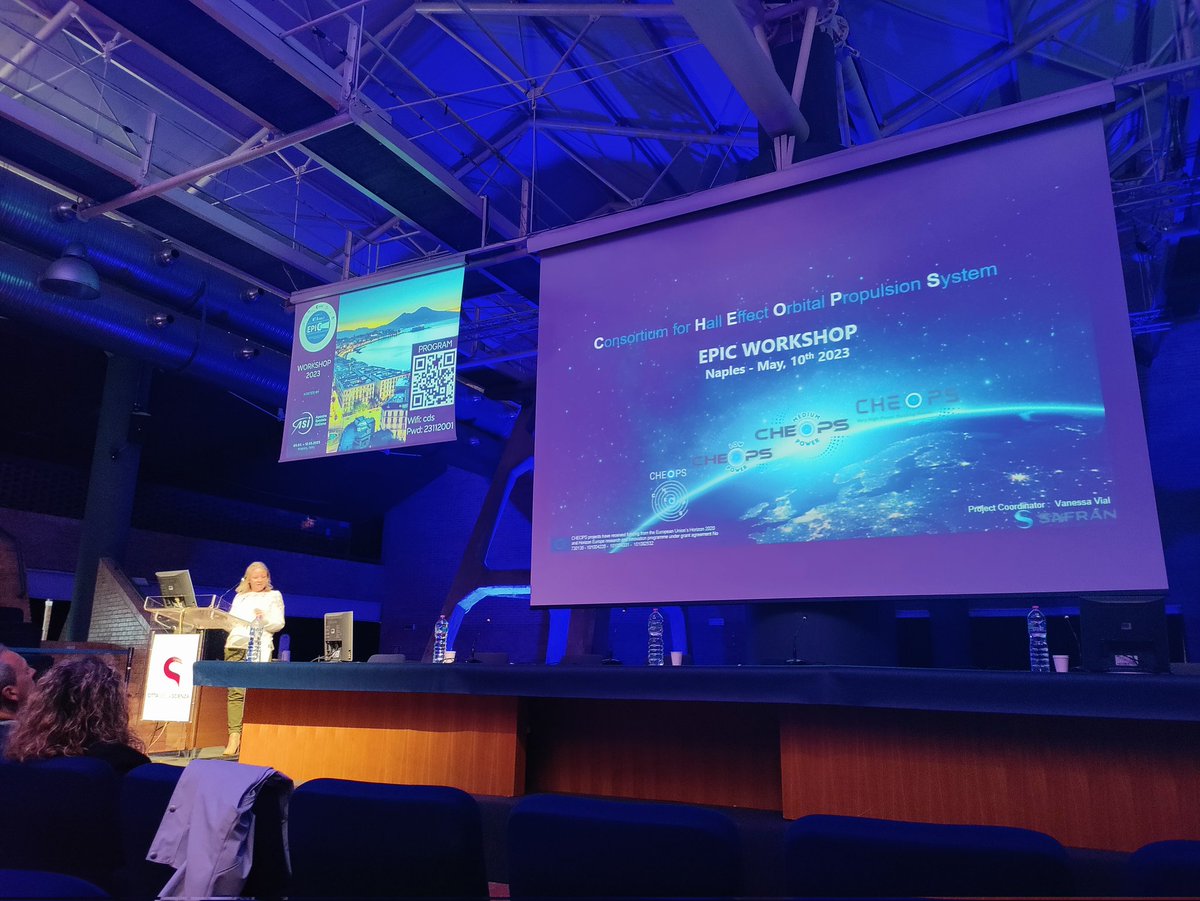 Good morning! 🛰️ The 2️⃣nd day of @EPICh2020 Workshop 2023 in Naples, started with the presentation of the CHEOPS projects, presented by Vanessa Vial @SAFRAN. 

ℹ️ @SafranEngines is the Coordinator of @CHEOPS_H2020, @CheopsL, @CheopsM & @cheopsvhpbb Consortium.
#electricpropulsion