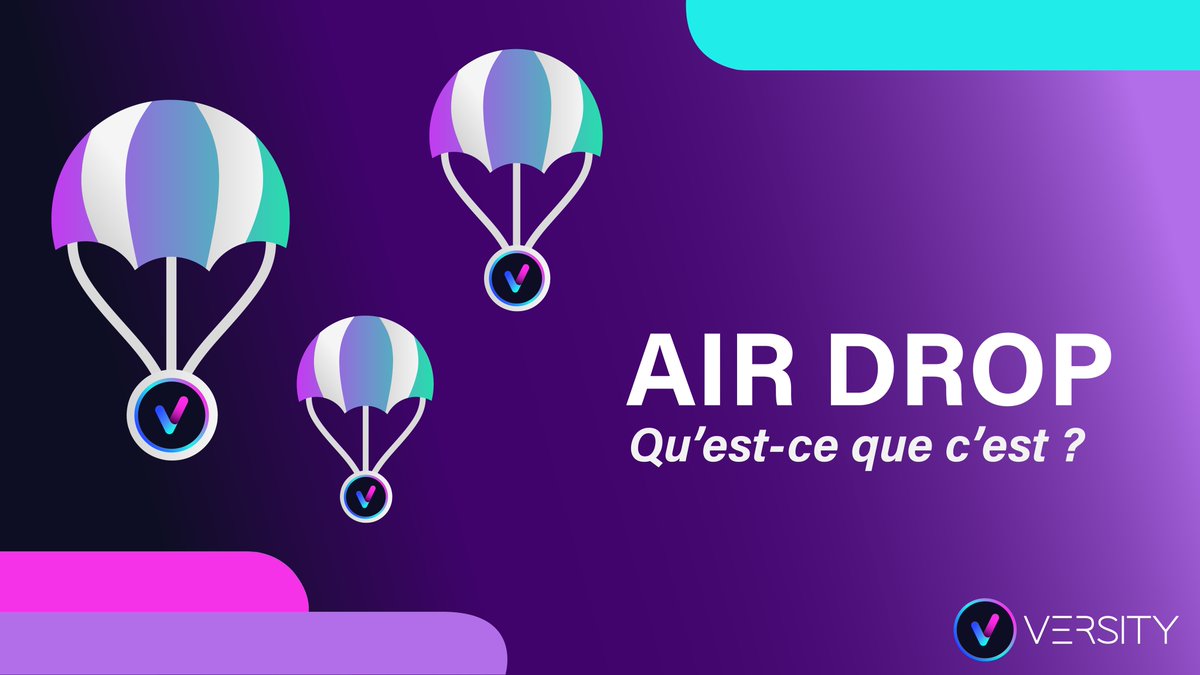 HelloVersity's tweet photo. Qu'est-ce qu'un #airdrop ? 
On vous explique tout dans notre dernier article : 

https://t.co/YkTULv2lk6

⤵️ Dites-nous si vous avez déjà participé à un AirDrop. Si oui, quel projet ? https://t.co/nx5FKRr9SH
