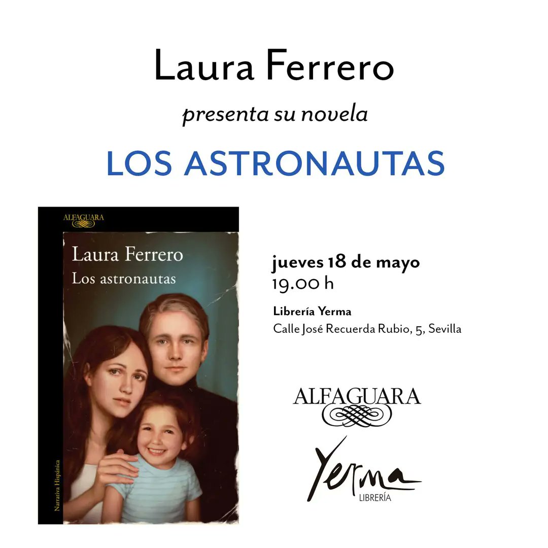 La semana próxima tendremos en la librería a <a href="/Lau_Ferrero/">Laura Ferrero</a> presentando su novela "Los astronautas". 

¡Os esperamos!

Gracias a <a href="/AlfaguaraES/">Alfaguara</a> <a href="/pengui/">Nicholalia</a>