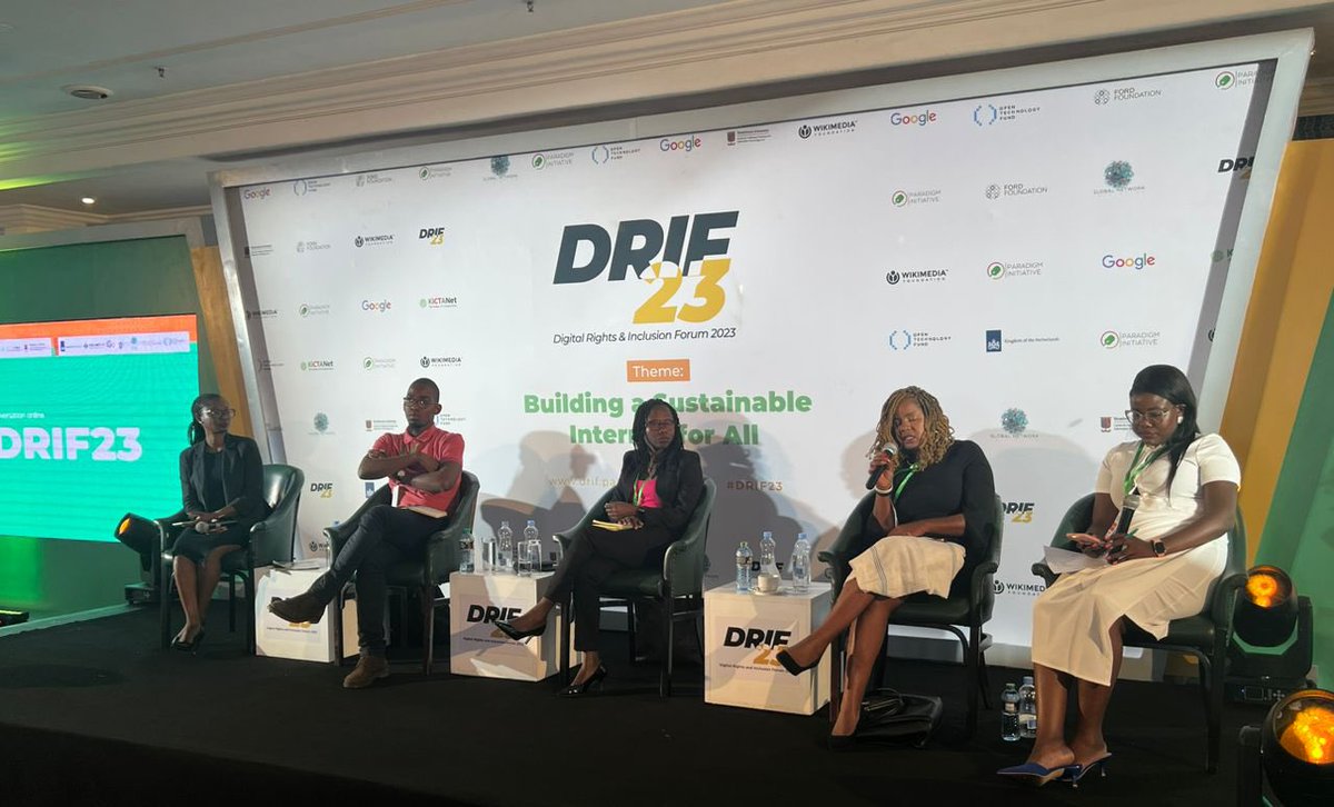 #DRIF23 Reflections: We held a panel discussion interrogating the future of mitigating Online Violence at Africa level, particularly given the AU Commissions steps on #OGBV 3 of the country researchers in our regional report provided updates on #OGBV at country level.