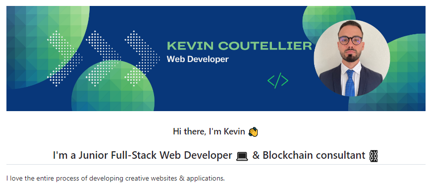 DevITjobs's tweet photo. π¨βπ» In today post:
KΓ©vin Coutellier is a Junior Full Stack Web Developer seeking his first job opportunity.
GitHub: https://t.co/Sdsw5rYbZt
Projects: https://t.co/x9yUEDvFD0
#DevITjobs #Careers https://t.co/qcZ4cbboQ6