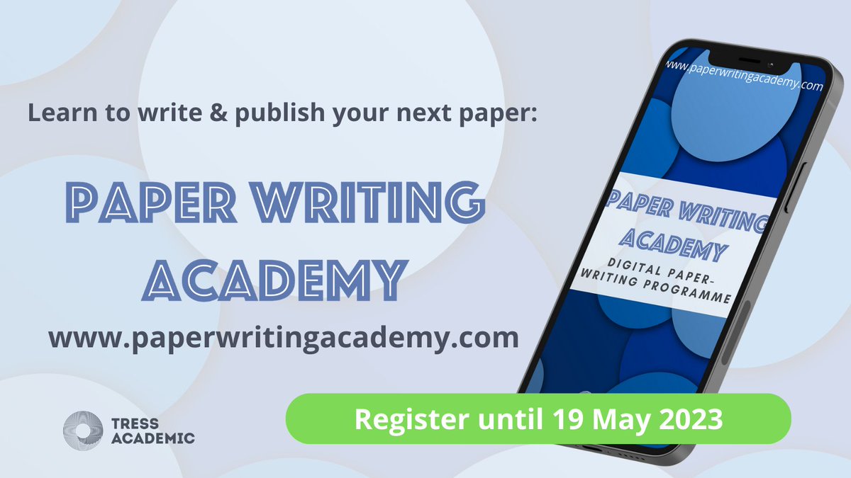 TressAcademic's tweet image. Learn how to create your next paper step-by-step and have it ready for submission. 

Join #PaperWritingAcademy: 
➡️bit.ly/-PWA

#acwri #onlineclass #researchwriting @THESIS_eV @stipendiat @COEDocProgram @BIGSNeuroscien1 @havardluvU @african_phd_sn #phd #phdchat