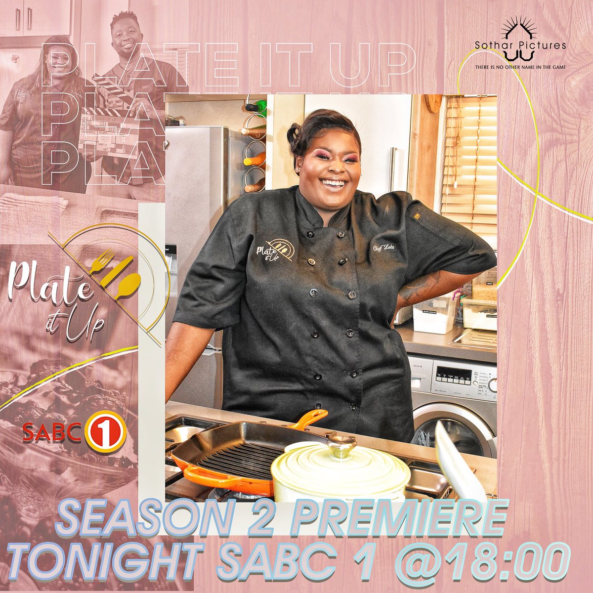 PlateItUp_SABC1's tweet photo. Did someone say season 2?
Tonight we premiere episode 1 of our much anticipated season 2 on @Official_SABC1 at 18:00.
Catch up with @Thefunnychef tonight as she brings you new families and people who need help in the kitchen. 

It’s a date, see you tonight!

#PlateItUp
#Season2 https://t.co/MZeQxV9ZyB