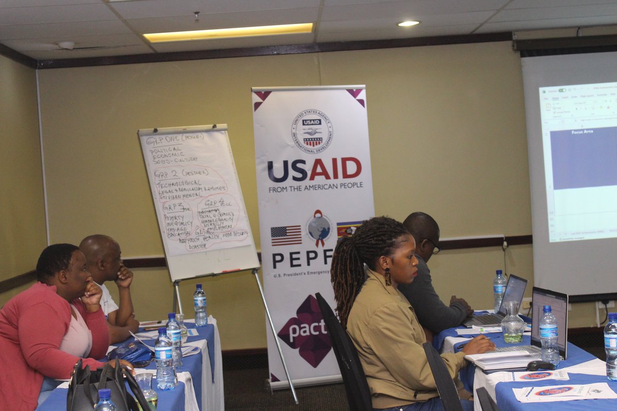 PEswatini's tweet photo. Pact Eswatini in collaboration with DPMO is running a Strategic Plan Development workshop at Pigg's Peak Hotel and Casino. Present are UN as a partner, DPMO departments and all implementing agencies.
@PactWorld 
#buildinglocalpromise https://t.co/ZauzrM7QtI