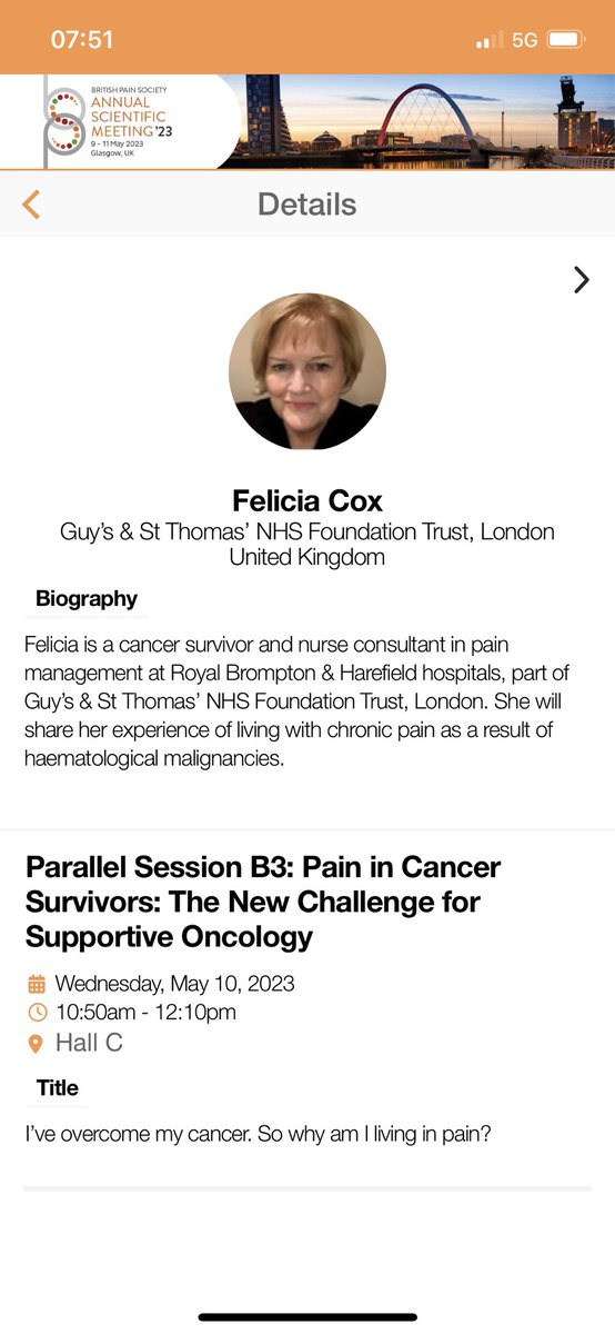 Samhja's tweet image. @BritishPainSoc 
Day 2 of #BPSASM2023 
Looking forward to our session on ‘Pain in cancer survivors: the new challenge for supportive oncology’. 
With @FeliciaJCox @greenfield_d and Matt Brown. 
@UKASCC