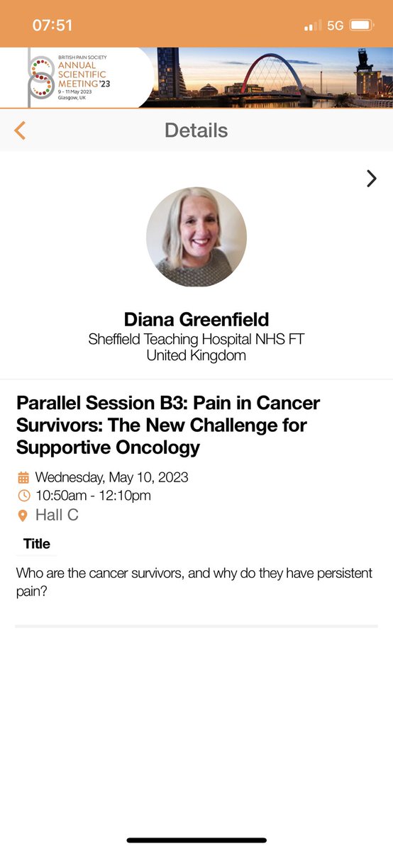 Samhja's tweet image. @BritishPainSoc 
Day 2 of #BPSASM2023 
Looking forward to our session on ‘Pain in cancer survivors: the new challenge for supportive oncology’. 
With @FeliciaJCox @greenfield_d and Matt Brown. 
@UKASCC