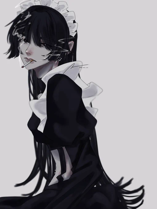 #メイドの日       ヤニ摂取〜₍ ᐢ. ̫ .ᐢ ₎