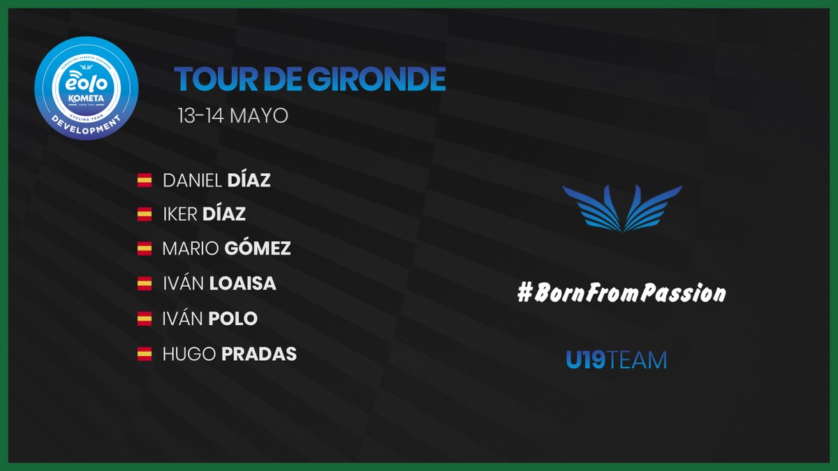 🔵 Este es el equipo con el que afrontamos este fin de semana el Tour de Gironde en suelo francés. ¡Mucha suerte chicos! ¡Disfrutad de la experiencia!
📰 eolokometacyclingteam.com/un-equipo-jove….
#BornFromPassion #EquipoJunior